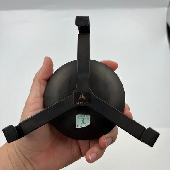 PartyLite 3 Leg Black Steel Table Jar Pillar Tea Light Candle Holder Stand - Picture 4 of 7